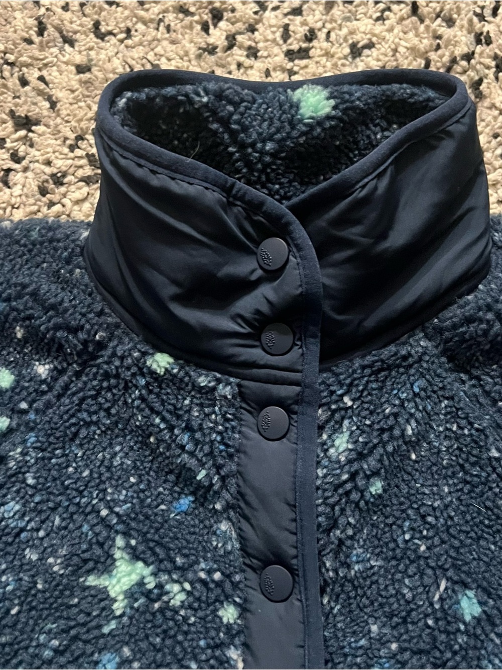 Free People FP Movement Hit The Slopes Fleece Navy Blue Snow Mountain Medium - Picture 9 of 15
